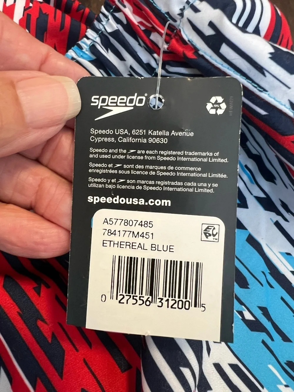 NWT Speedo Mens 18” Volley Star Racer Printed UV Protection Swim Trunks Size XXL